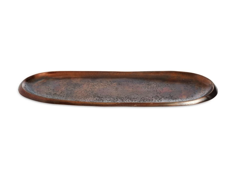 Julia Knight 14-Inch Bronze Eclipse Serving Tray - Elegant Round Decorative Tray for Dining & Entertaining