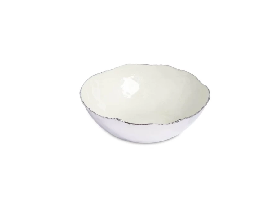 Julia Knight 6-Inch Shallow Ceramic Bowl in Cloud White - Handcrafted Dining & Decor