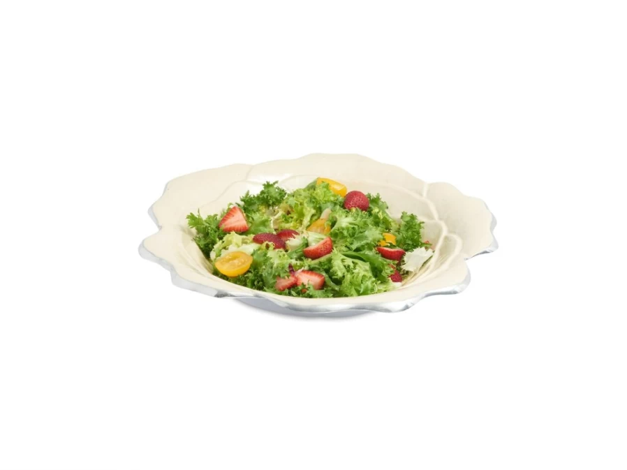 Julia Knight 15-Inch Rose Decorative Bowl for Snow-Themed Decor
