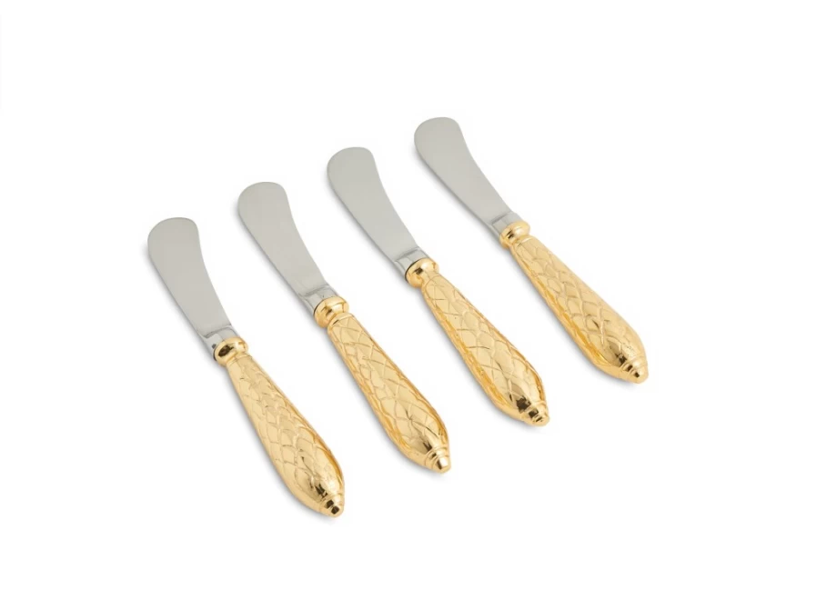 Julia Knight Florentine Spreader Knife - Elegant Gold Butter Knife for Fine Dining