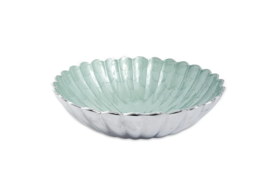 "Julia Knight 15 Inch Round Floral Bowl with Peony and Hydrangea Design"