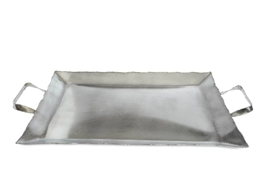 Julia Knight 20-Inch Frosted Plastic Tray with Handles – Durable Serving Tray for Entertaining