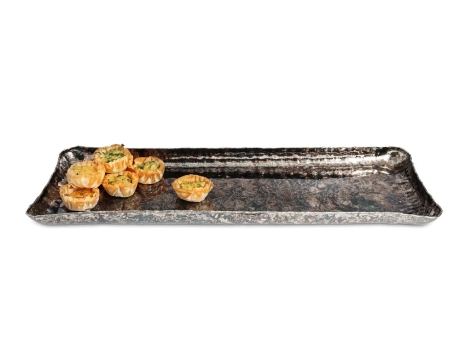 Julia Knight 17-Inch Graphite Rectangle Serving Tray - Elegant Cascade Design