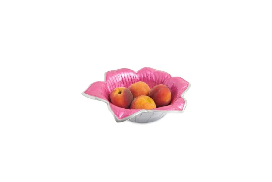 Julia Knight 11-Inch Decorative Ceramic Bowl in Raspberry Pink - Handcrafted Lily Design