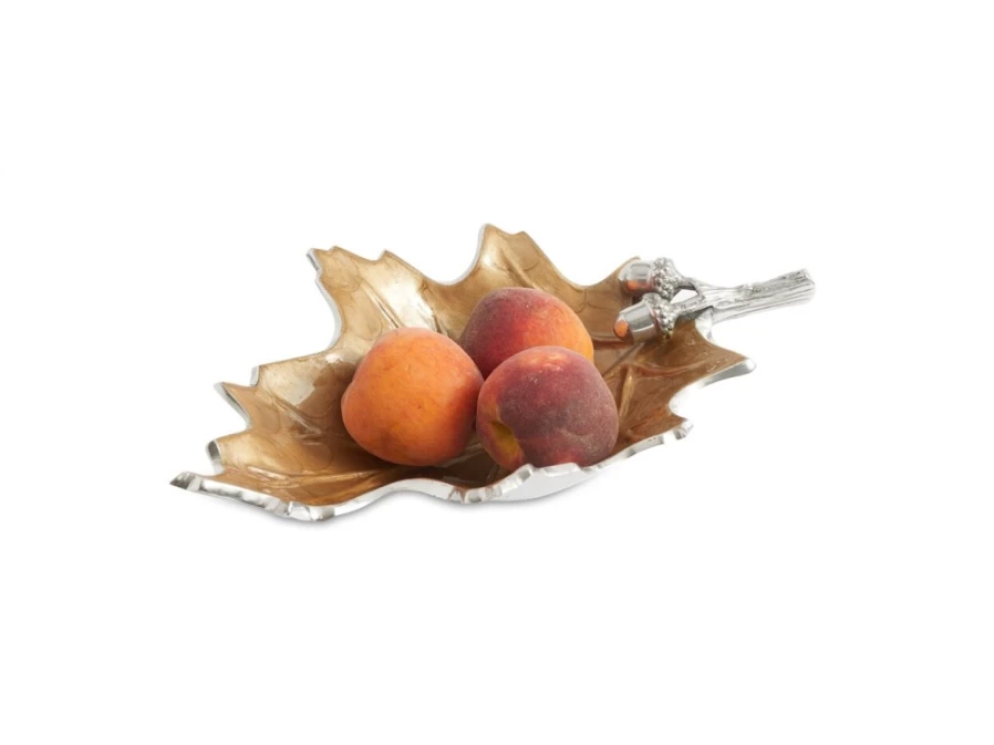 Julia Knight 13-Inch Oak Leaf Design Toffee Serving Bowl – Handcrafted Decorative Bowl for Candy, Desserts & Display