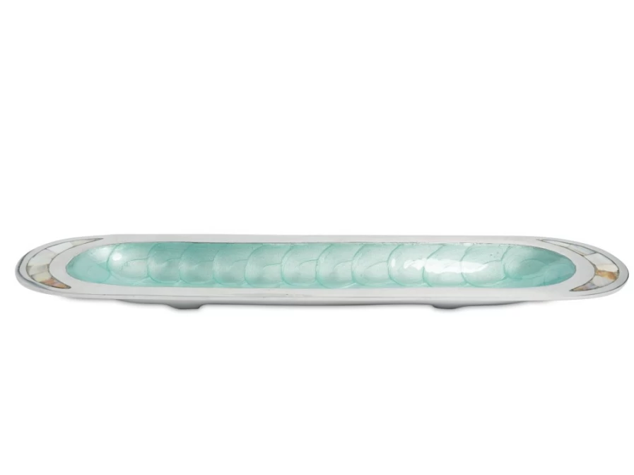 Julia Knight 16" Classic Aqua Hors D'Oeuvres Tray – Elegant Serving Platter for Parties & Events