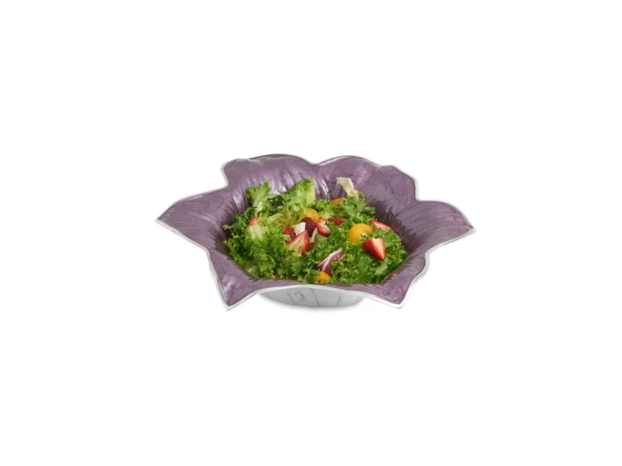 Julia Knight 15-Inch Amethyst Lily Design Decorative Bowl for Home Decor