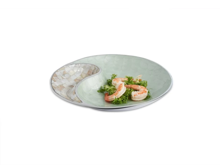 "Julia Knight 13 Inch Yin Yang Design Hydrangea Ceramic Bowl – Classic Decorative Serving Dish"