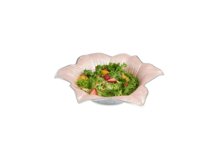 Julia Knight 15" Pink Ice Lily Design Ceramic Bowl