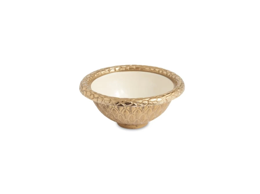 Julia Knight Florentine 4.25-Inch Round Gold Snow Decorative Bowl