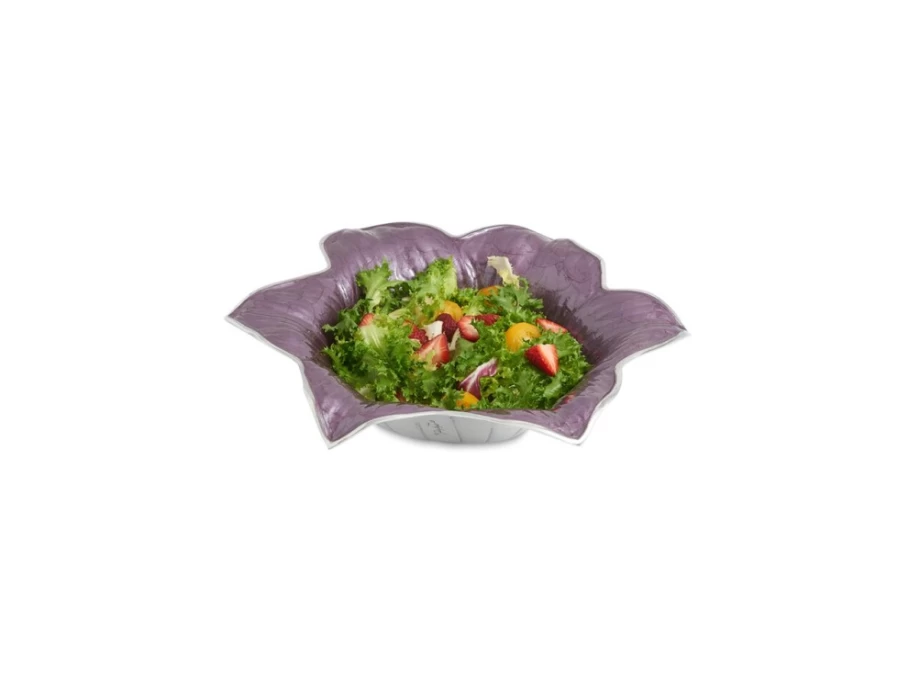 Julia Knight 15" Amethyst Lily Bowl - Handcrafted Decorative Purple Gemstone Serving Dish