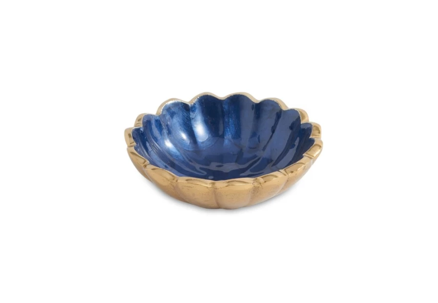 Julia Knight 4-Inch Petite Bowl with Gold Accents and Sapphire Decoration, Peony Design Fine China
