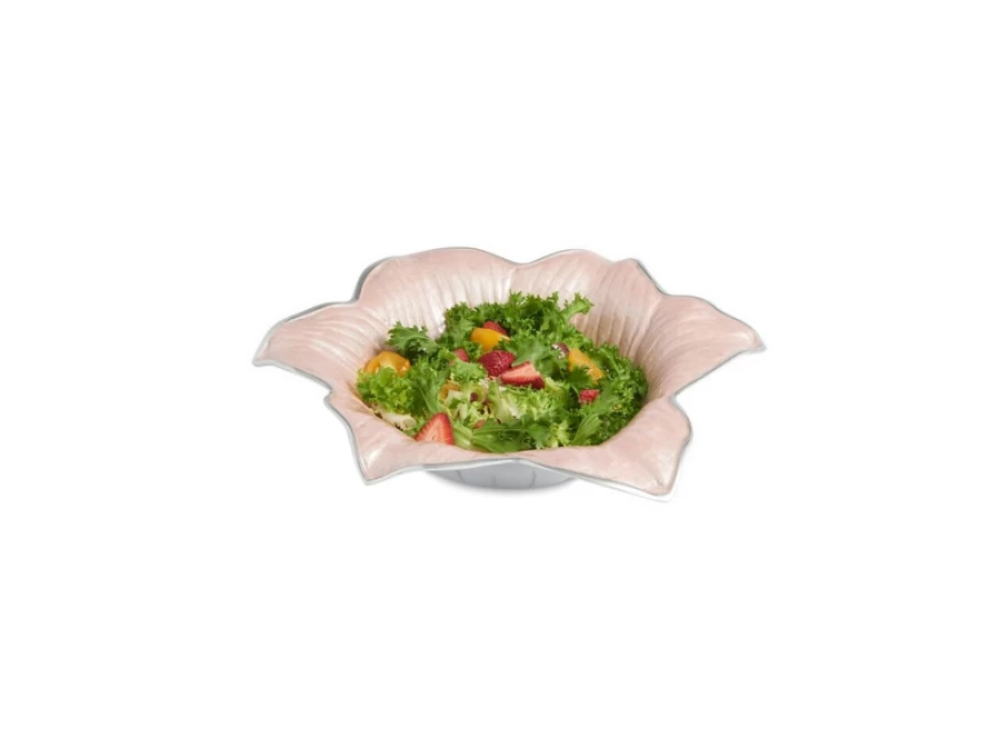Julia Knight 15 Inch Pink Ice Lily Design Ceramic Bowl
