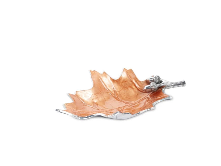 Julia Knight 13-Inch Oak Leaf Design Ceramic Spice Serving Bowl