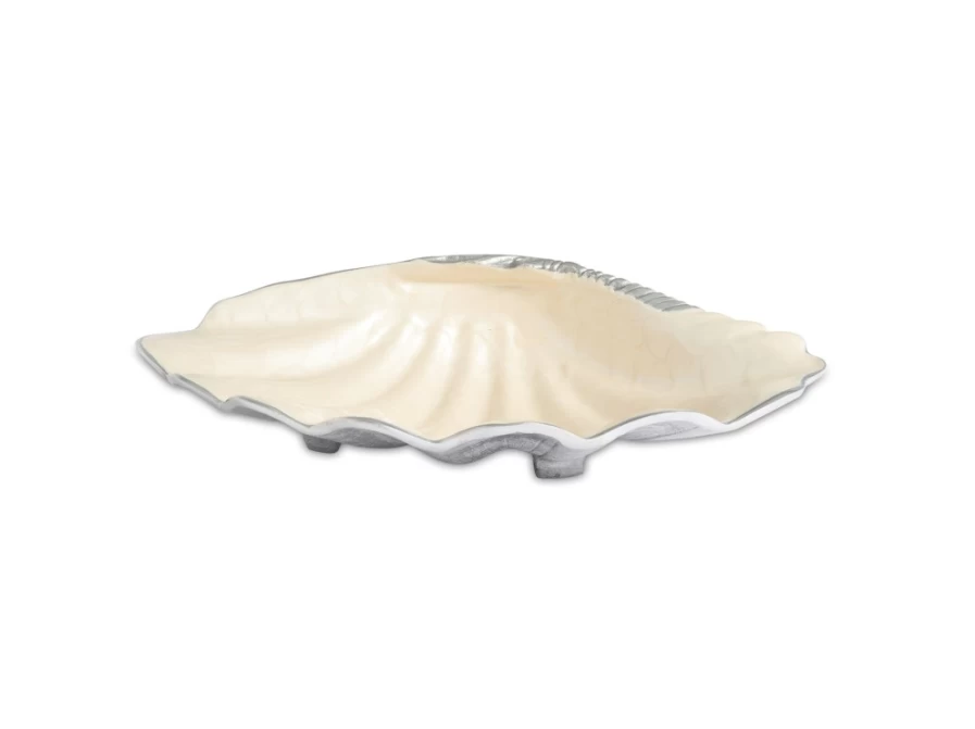 Julia Knight Tahitian Clam Shell Bowl - 17.5 Inch Handcrafted Decorative Seashell Bowl for Beach Home Decor