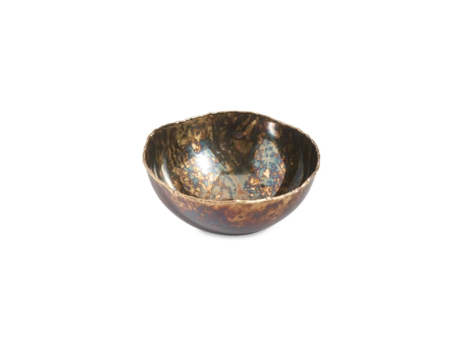 Julia Knight 4-Inch Rainbow Bronze Cascade Bowl - Handcrafted Decorative Bowl for Home Decor