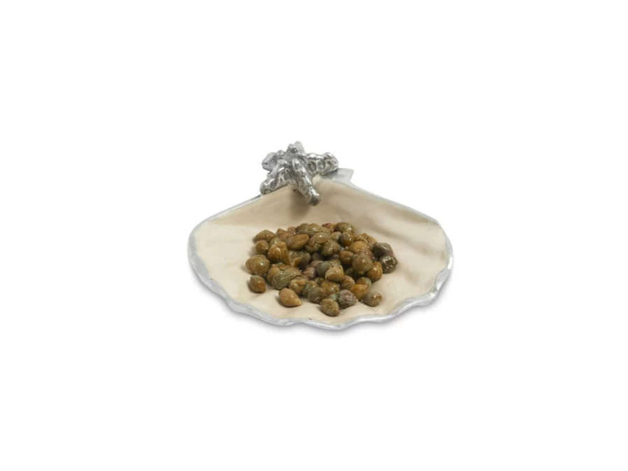 Julia Knight 4-Inch Scallop Starfish Deep Bowl – Snow White Decorative Seashell Serving Dish
