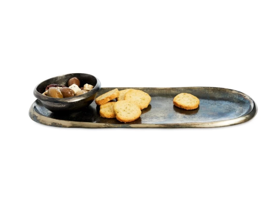 Julia Knight 14-Inch Steel Blue Eclipse Serving Tray