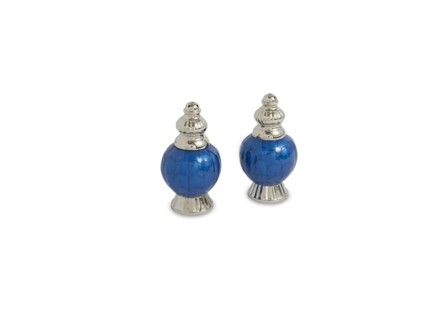 Julia Knight 4" Peony Salt and Pepper Shaker Set in Sapphire Blue
