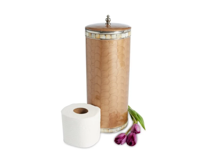 Julia Knight Classic Toilet Paper Holder - Elegant Bathroom Tissue Cover with Toffee Finish
