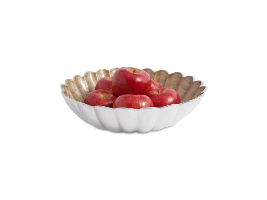 Julia Knight 12-Inch Round Deep Toffee Bowl Handcrafted Peony Design
