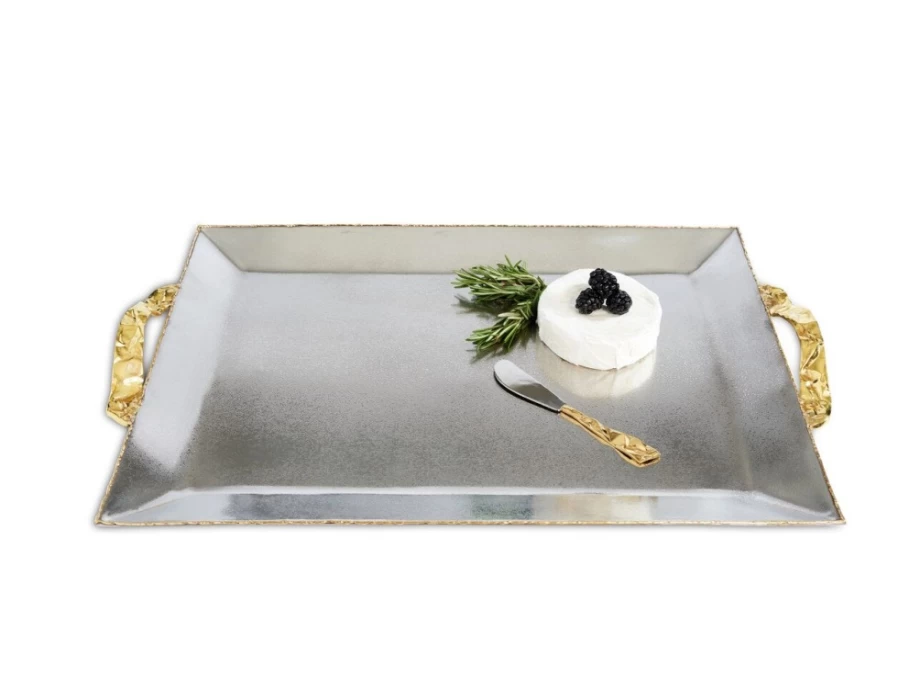 Julia Knight 20-Inch Frosted Glass Rectangular Serving Tray - Sierra Collection