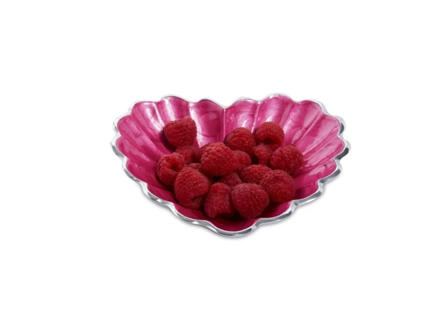 Julia Knight 7" Heart-Shaped Ceramic Bowl - Raspberry Red Decorative Serving Dish