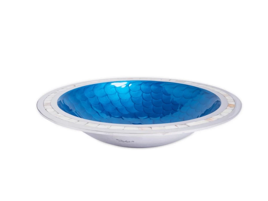 Julia Knight 15-Inch Round Classic Teal Bowl – Elegant Dining & Serving Dish