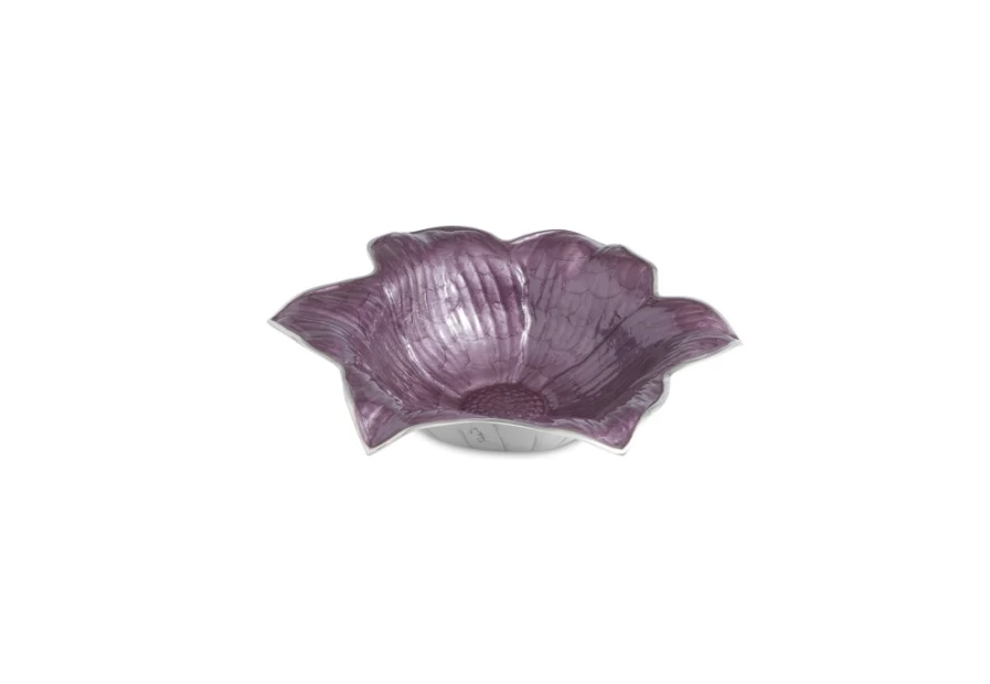 Julia Knight 15" Amethyst Lily Bowl - Handcrafted Decorative Purple Gemstone Serving Dish
