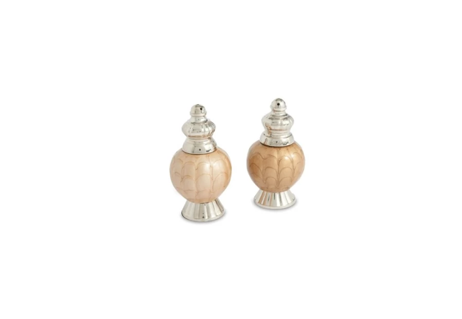 Julia Knight 4" Peony Salt and Pepper Shaker Set in Toffee Finish