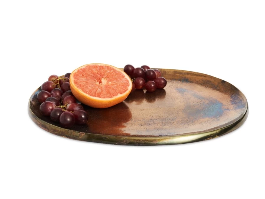 Julia Knight 15" Bronze Eclipse Serving Platter - Elegant Round Tray for Dining & Entertaining