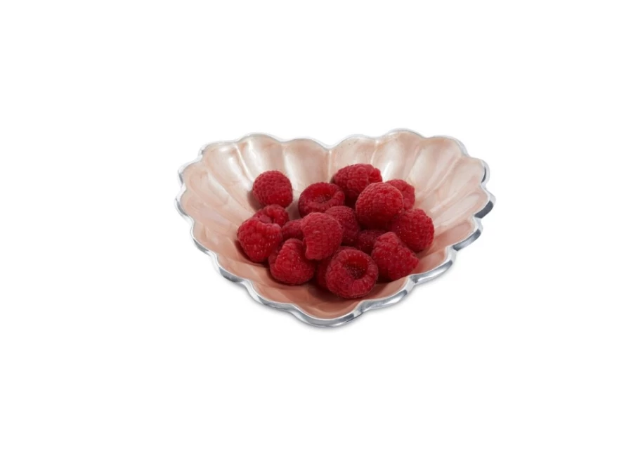 Julia Knight 7-Inch Heart-Shaped Bowl - Pink Ice Glass Decorative Serving Dish