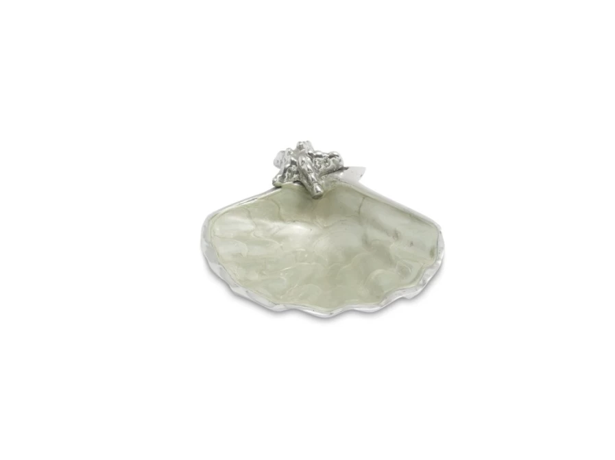 Julia Knight 4" Scallop Starfish Deep Bowl with Hydrangea Floral Design