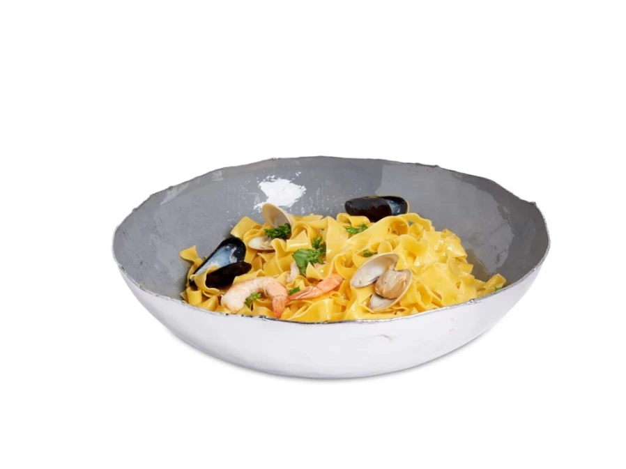 Julia Knight 14-Inch Shallow Mist-Colored Decorative Bowl for Dining & Serving