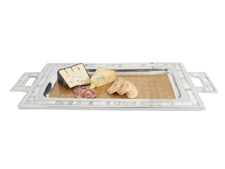 Julia Knight 25" Classic Rectangular Toffee Serving Tray with Handles - Elegant Dining & Entertaining