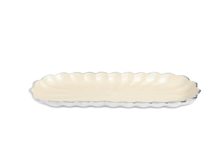 Julia Knight 14" Rectangular Peony Floral Snow Tray - Elegant Serving Tray for Home Decor