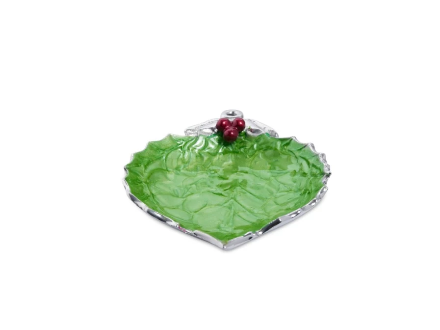Julia Knight 7-Inch Mojito Green Ornamental Bowl - Holly Sprig Design