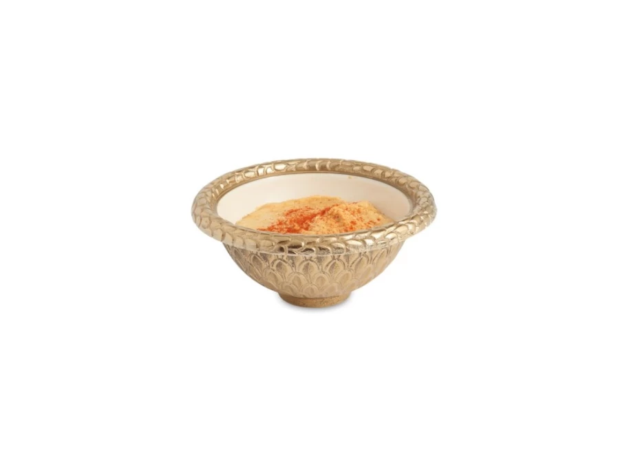 Julia Knight Florentine 4.25-Inch Round Gold Snow Decorative Bowl
