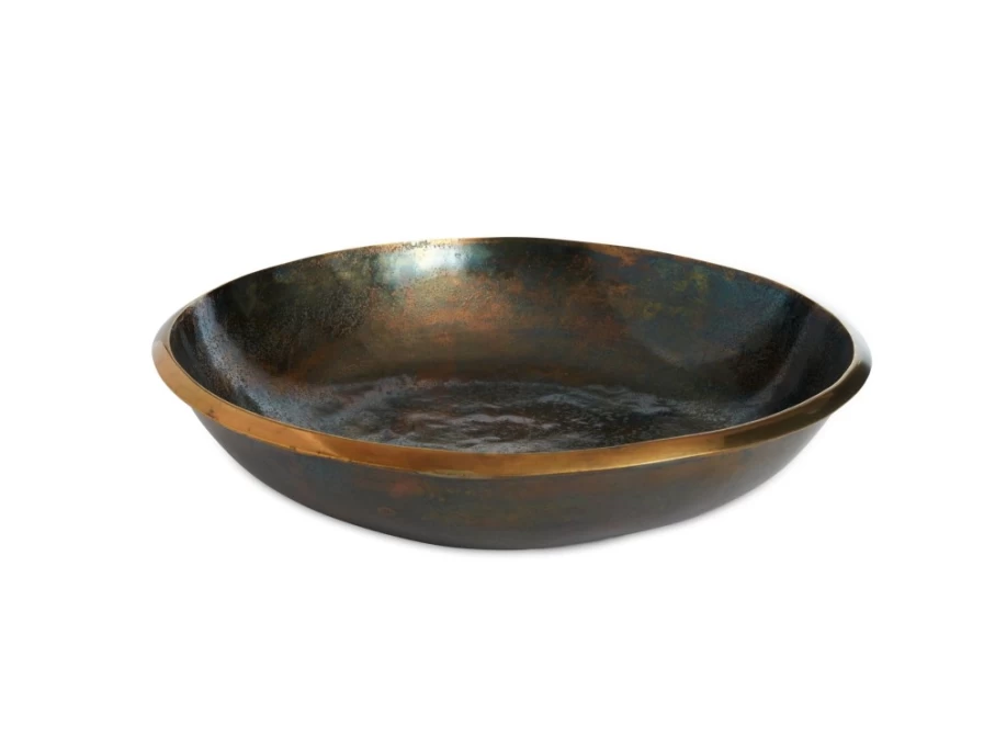 Julia Knight 15-Inch Bronze Eclipse Decorative Bowl – Handcrafted Artisan Centerpiece